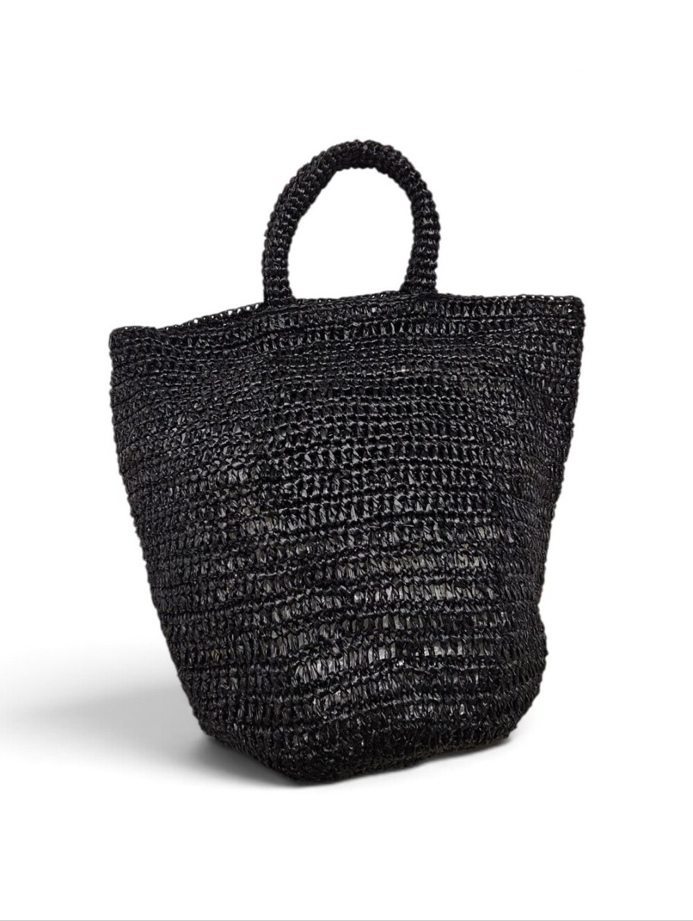 Jenni Kayne Woven Raffia Tote Bag In Black - Picture 3 of 8